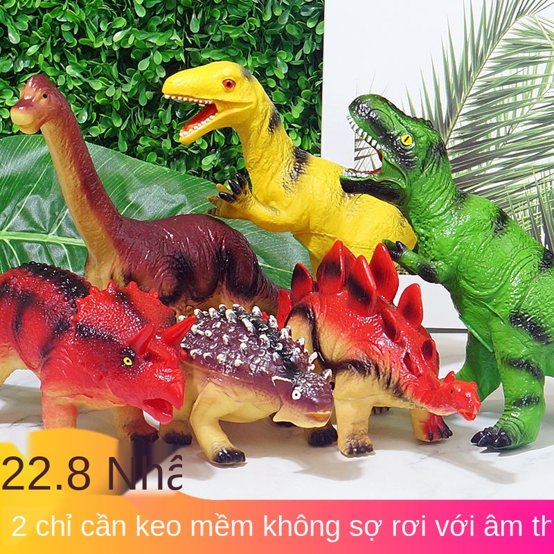 ✱Bộ Đồ Chơi Khủng Long Mô Phỏng Thế Giới Động Vật Triceratops Kiếm Ankylosaurus Hình Kèn Dẻo Mềm Cho Trẻ Em