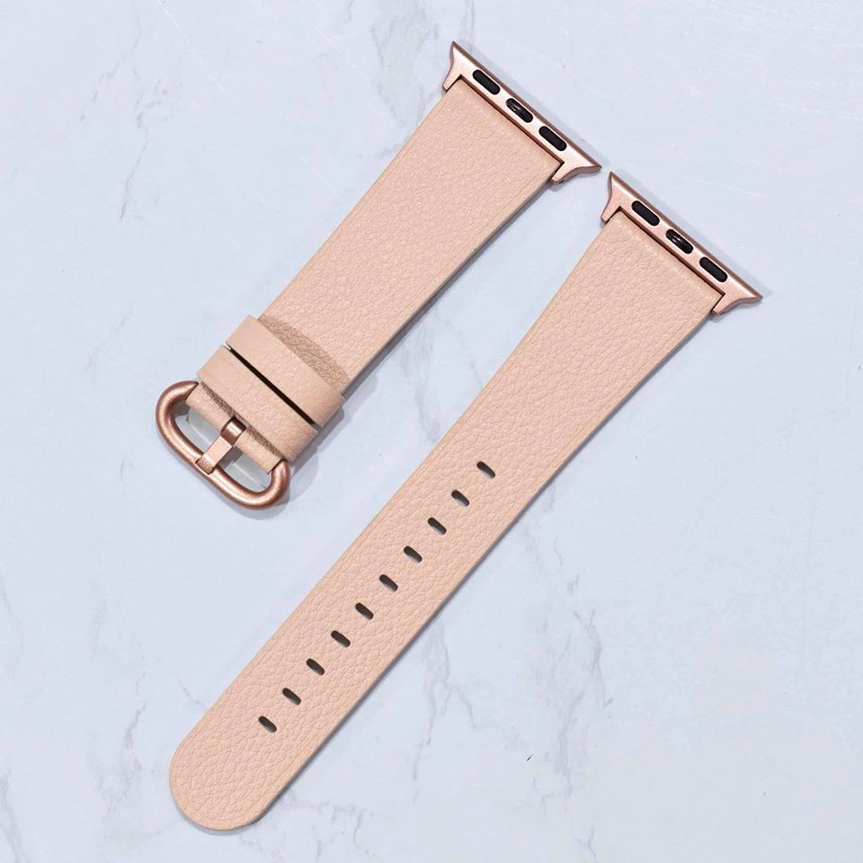 Dây da sần mềm khoá tròn cao cấp dành cho đồng hồ thông minh iWatch Series 1/2/3/4/5/6/SE size 38mm 40mm 42mm 44mm