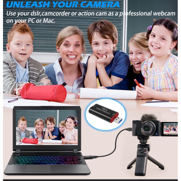 Thẻ ghi video âm thanh HDMI HD 1080P 60fps Ghi qua DSLR, Máy quay phim, Action Cam, PS4, Xbox one, 360, Wii U và Nintendo Switch