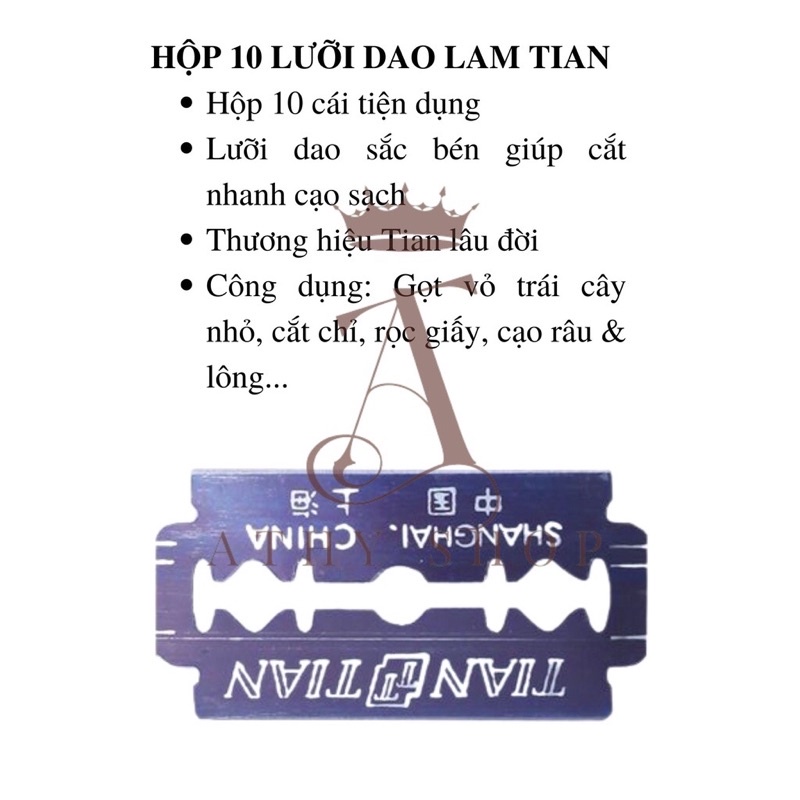 Hộp 200 dao tem, lưỡi lam hộp hồng chính hãng Tian Tian Brand sắc nhọn, giá rẻ