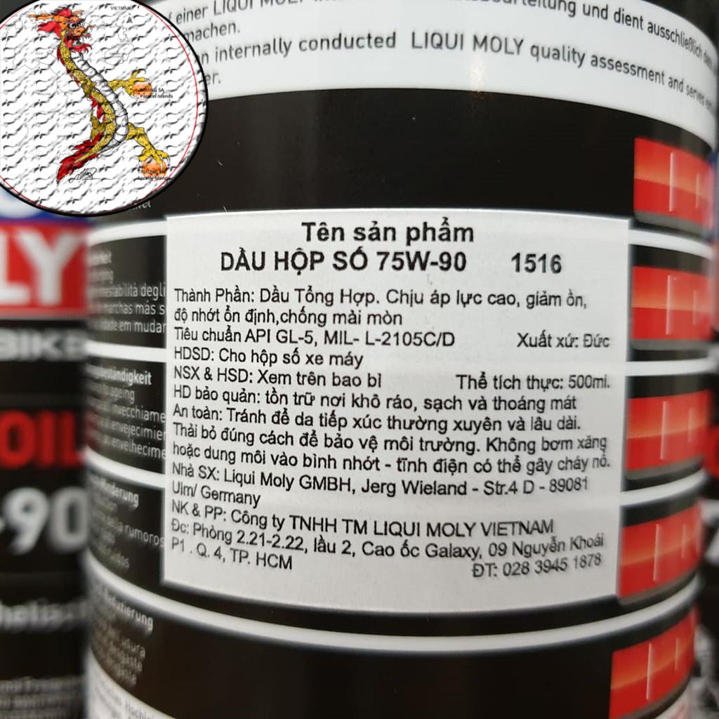 Nhớt hộp số Liqui Moly Gear Oil 75W90 tổng hợp toàn phần nguyên chai 500ml khách có thể mua nhớt hộp số tay ga liqui Iẻ