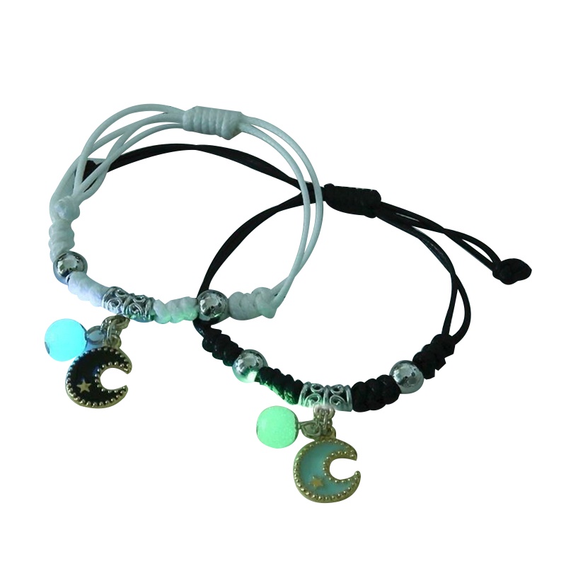 Set 2 Vòng Tay Dây Bện Thủ Công Dạ Quang Có Thể Điều Chỉnh Kích Thước