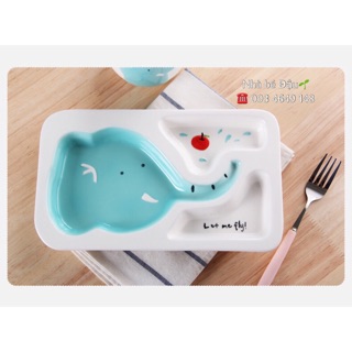 KHAY ĂN CƠM BẰNG SỨ ĂN DẶM CHO BÉ