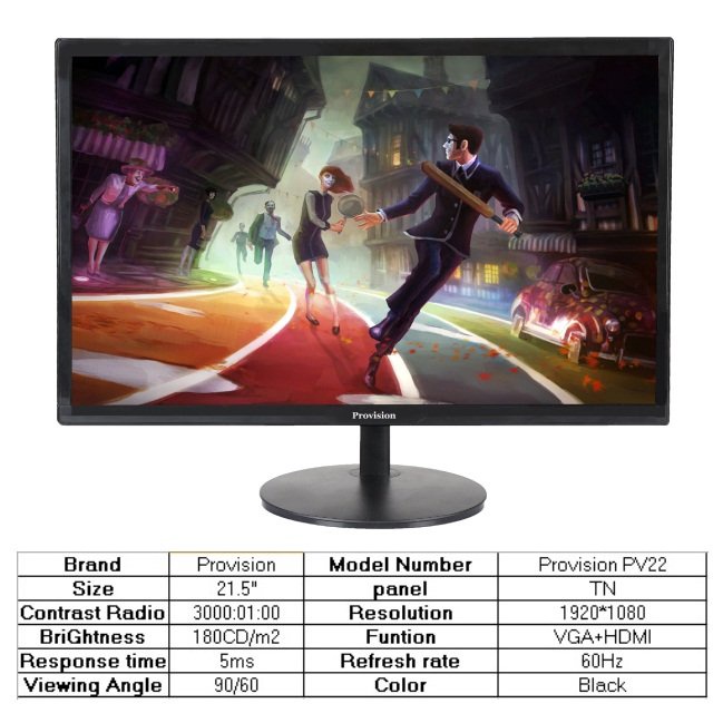 Màn Hình Máy Tính LED 22 INCH Pro độ phân giải FULL HD 1920 x 1080, VGA - HDMI .Hàng chính hãng- Bảo hành 24 tháng