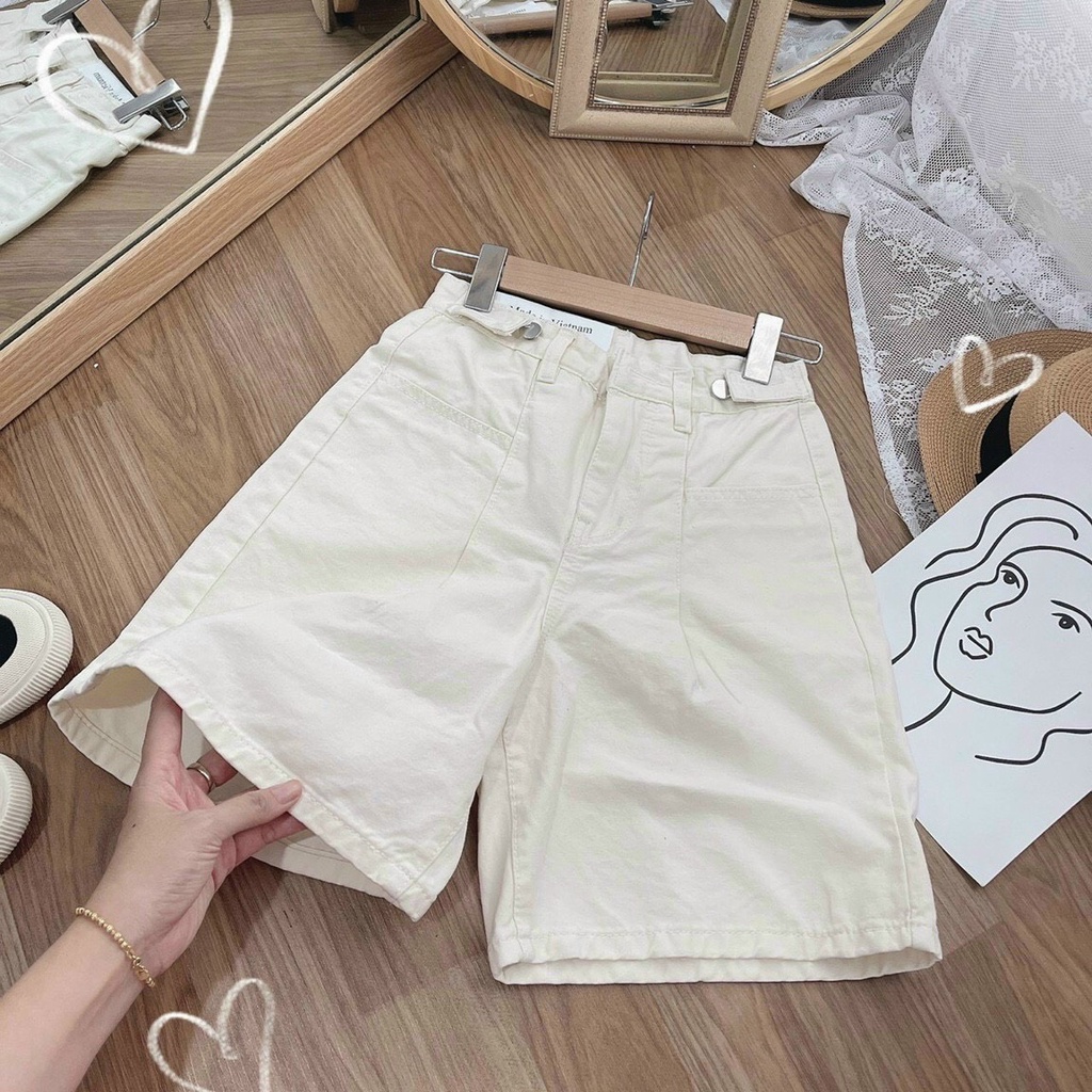 Quần kaki lửng nữ, quần ngố nữ kaki màu trắng kem size S,M,L Q1