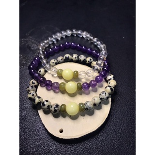 Vòng đá thanh tẩy Natural stone mix Amber, Jadeite , quartz , jasper