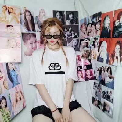 Áo Thun Oversize Tay Ngắn In Chữ Blackpink jennie