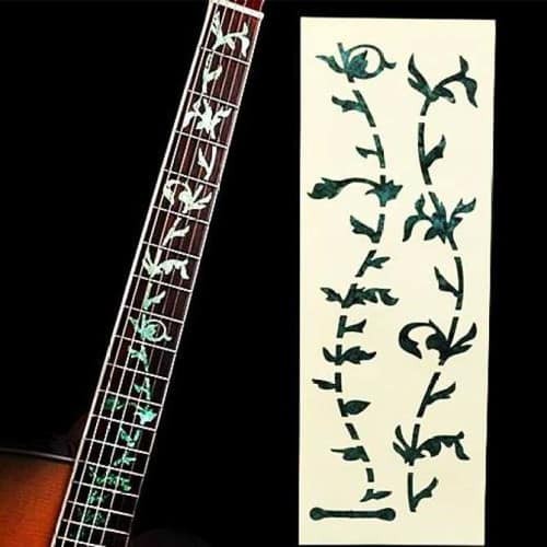 Miếng dán khảm cần đàn guitar  (hình lá xanh)