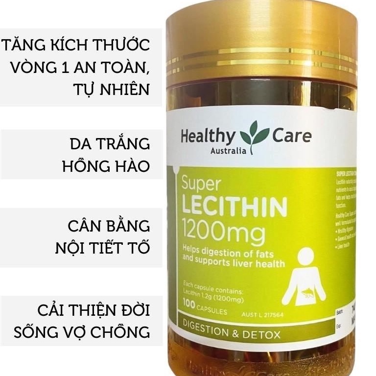 Mầm đậu nành Healthy Care Super Lecithin đẹp da, đào thải độc tố gan, cân bằng nội tiết tố