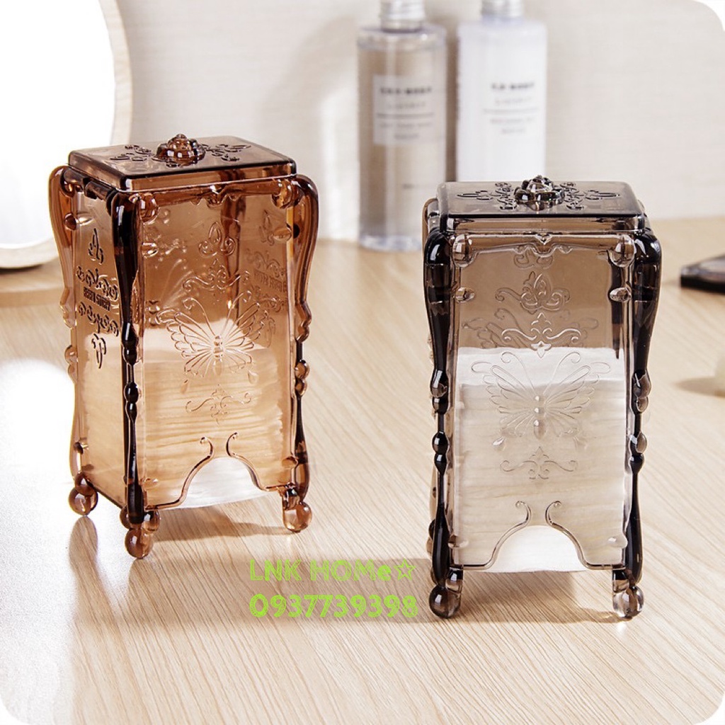 Hộp đựng bông tẩy trang hình chữ nhật cách điệu xinh xắn