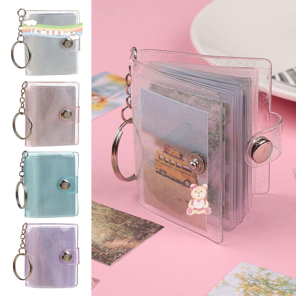 Móc khóa kiểu sổ album 2 inch đựng thẻ ảnh nhiều màu tùy chọn