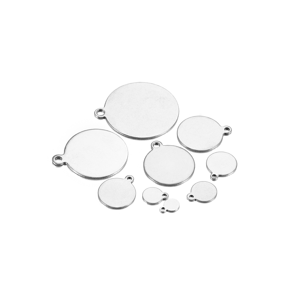 Bộ 50/20/10 Mặt Dây Chuyền Tròn Bằng Thép Không Gỉ Làm Đồ Nữ Trang DIY