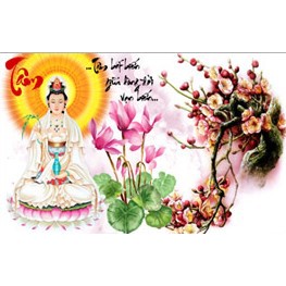 Tranh thêu Quan Thế Âm chữ tâm LV3297 - kích thước: 84 * 53cm.