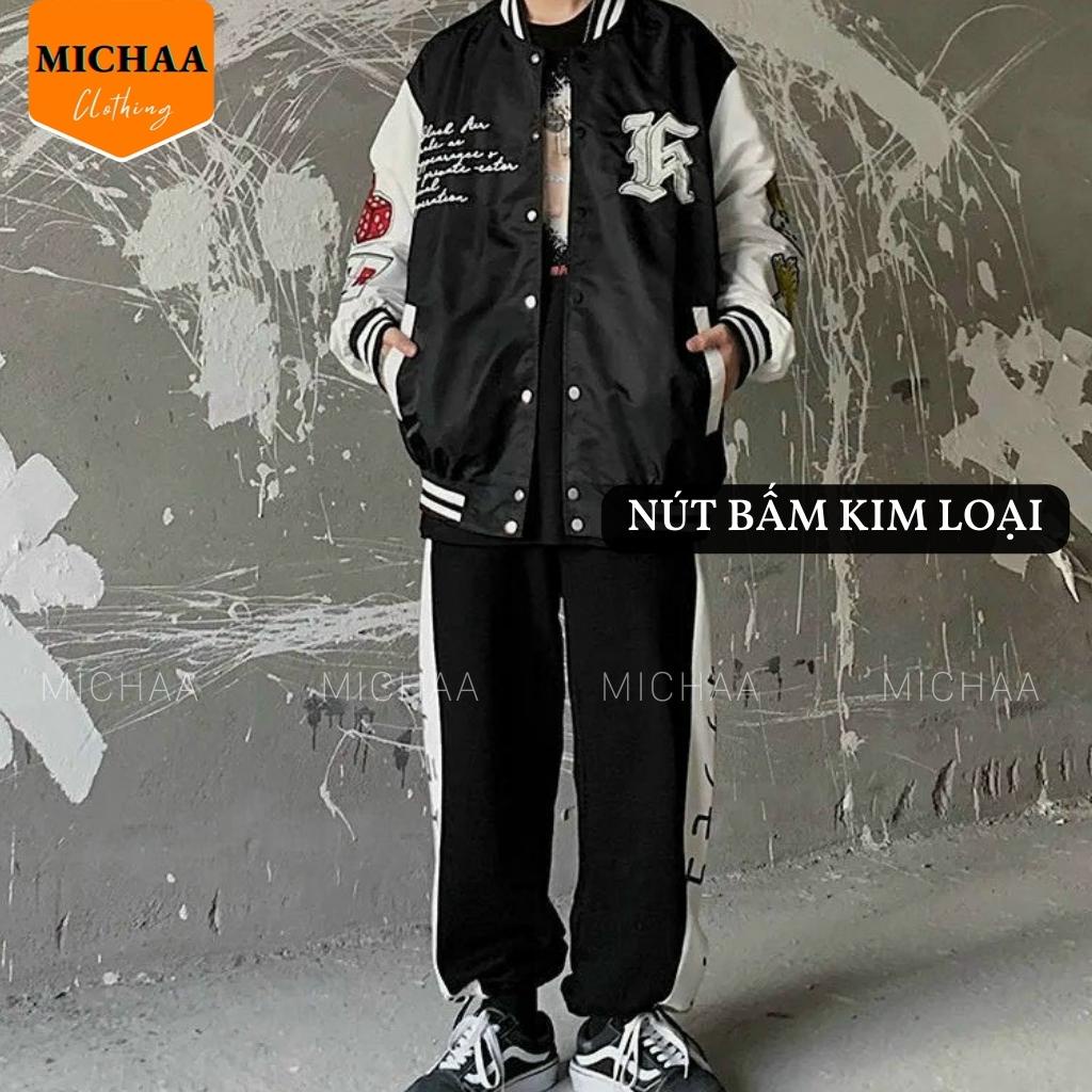 Áo Khoác Bomber Dù THẦN BÀI Nam Nữ Ulzzang Unisex Kiểu Form Rộng 2 Lớp - MICHAA