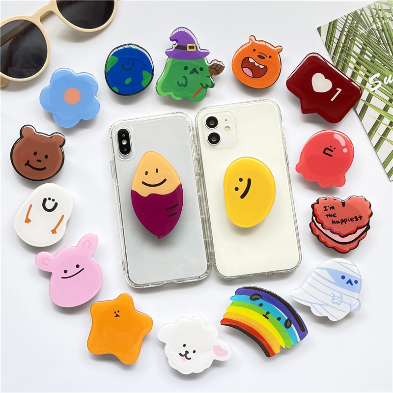 POPSOCKET Trơn Giá Đỡ Điện Thoại Kiểu Dáng Hoạt Hình Xinh Xắn Dễ Thương GRIPTOK