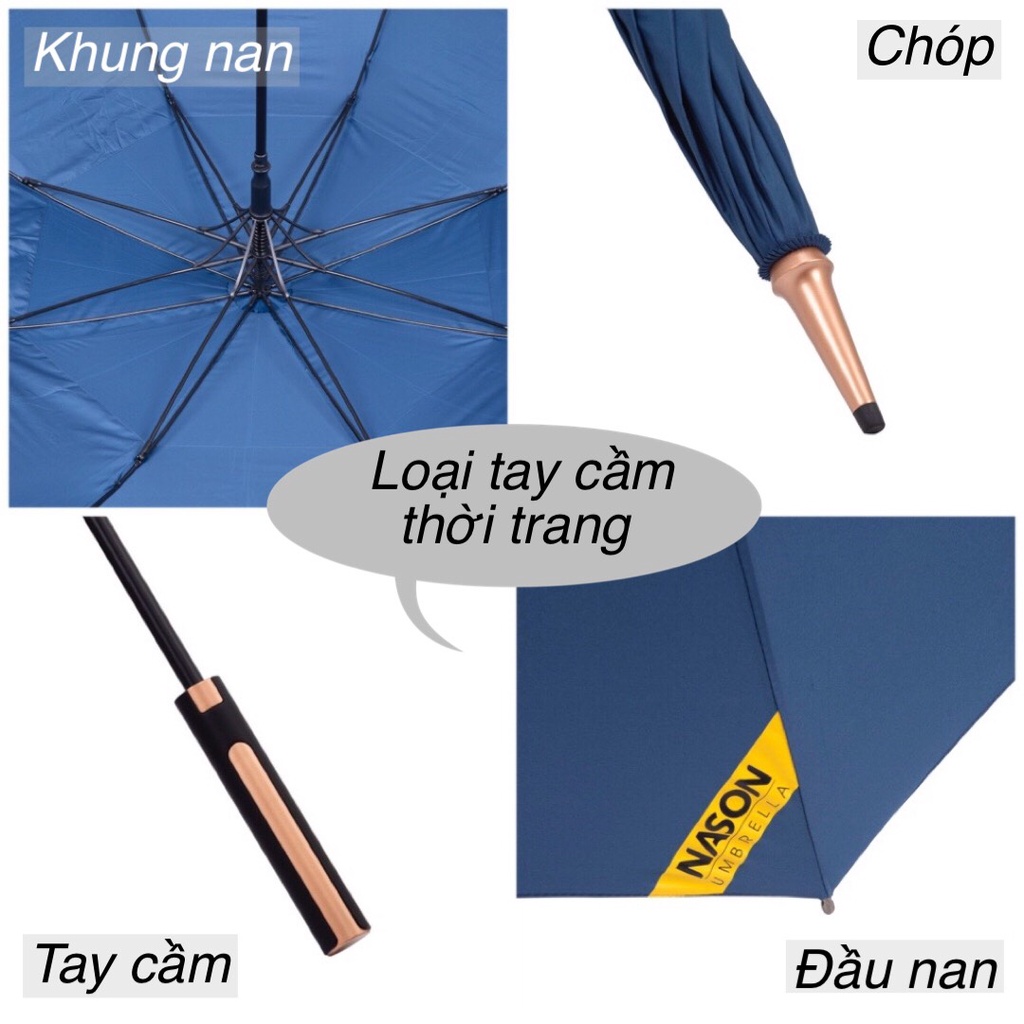 Ô dù Golf cao cấp 2 tầng tán siêu to siêu rộng 30 inch NASON UMBRELLA ROYAL-Tay cầm thời trang-Chống lật-Chống tia UV