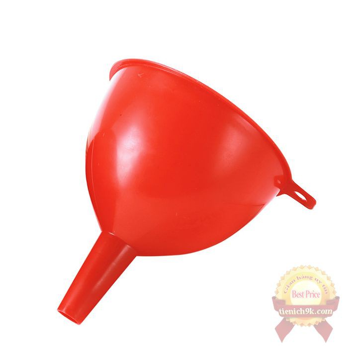 Phễu nhựa lớn có móc treo tay cầm màu đỏ