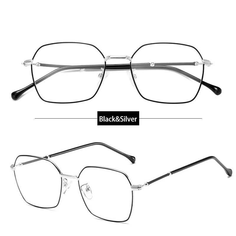 Kính cận VIENDO gọng vuông kim loại 0 ~ -6.00 độ cắt theo yêu cầu chống ánh sáng xanh thời trang cho nam và nữ