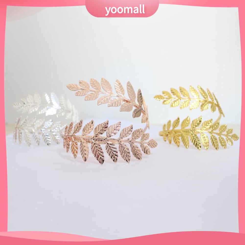 Vòng Đeo Cánh Tay Hở Bằng Kim Loại Hình Chiếc Lá Thời Trang Cho Nữ