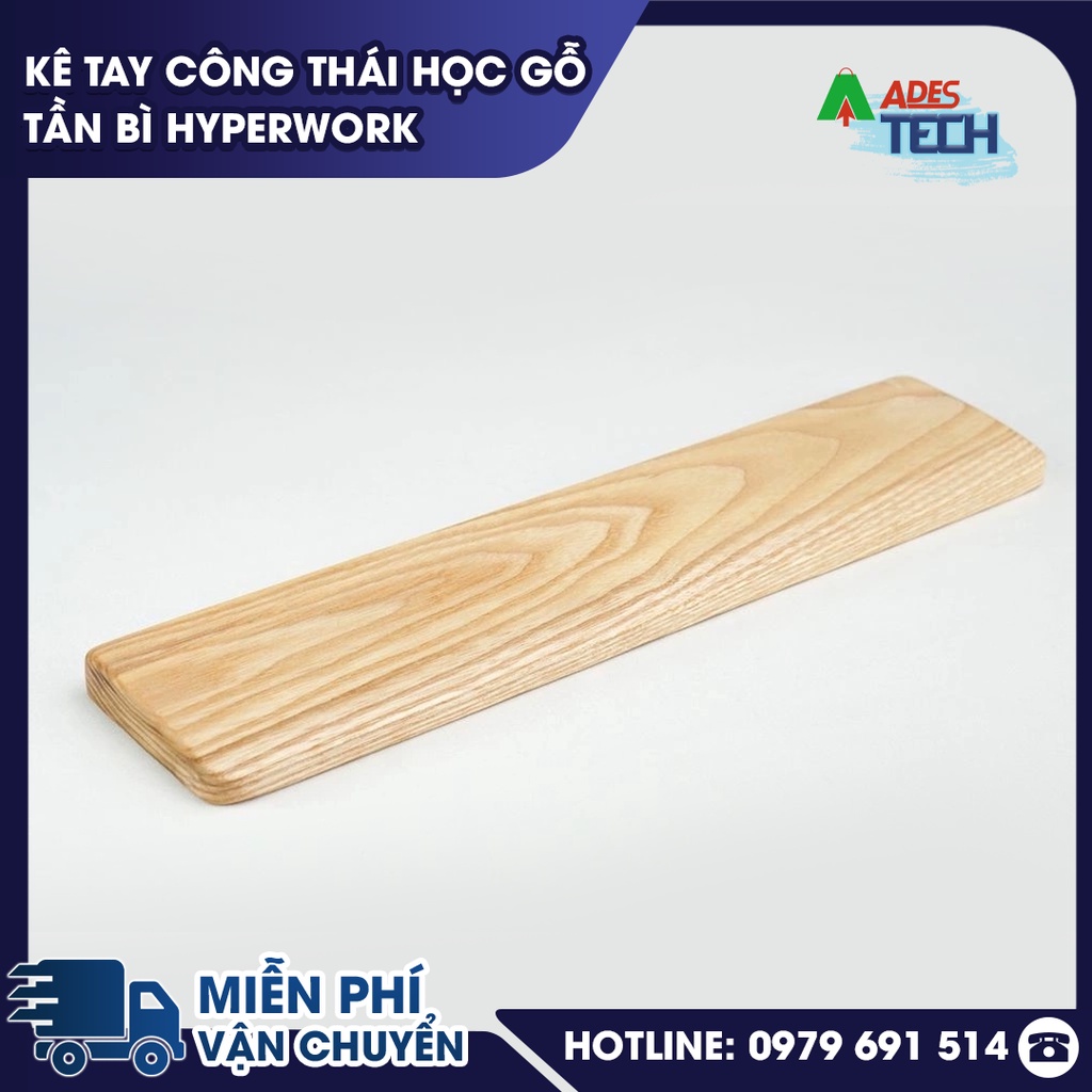 Kê Tay Công Thái Học Gỗ Tần Bì HyperWork Cao Cấp Cho Bàn Phím Cơ