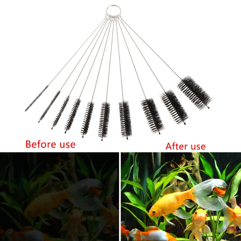 Bộ 10 Cọ Vệ Sinh Ống Nước/Lọ Thủy Tinh/Bàn Phím/Hộp Đựng Tiện Dụng