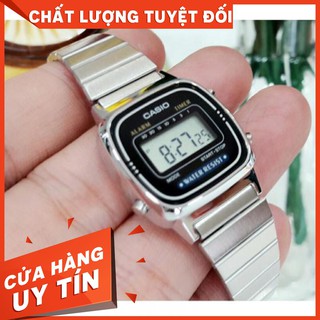 Hot đồng hồ nữ casio standard la670wa-1df điện tử - dây kim loại chính hãng