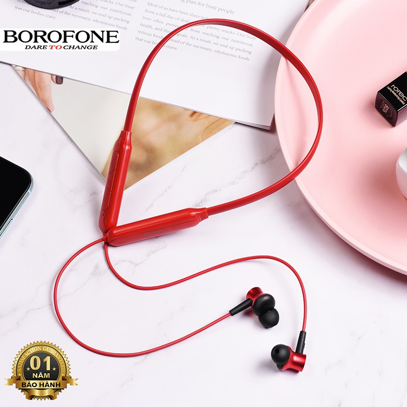 Tai nghe nhét tai bluetooth Borofone BE29 dòng Sport, hỗ trợ không dây, nghe nhạc 10 tiếng