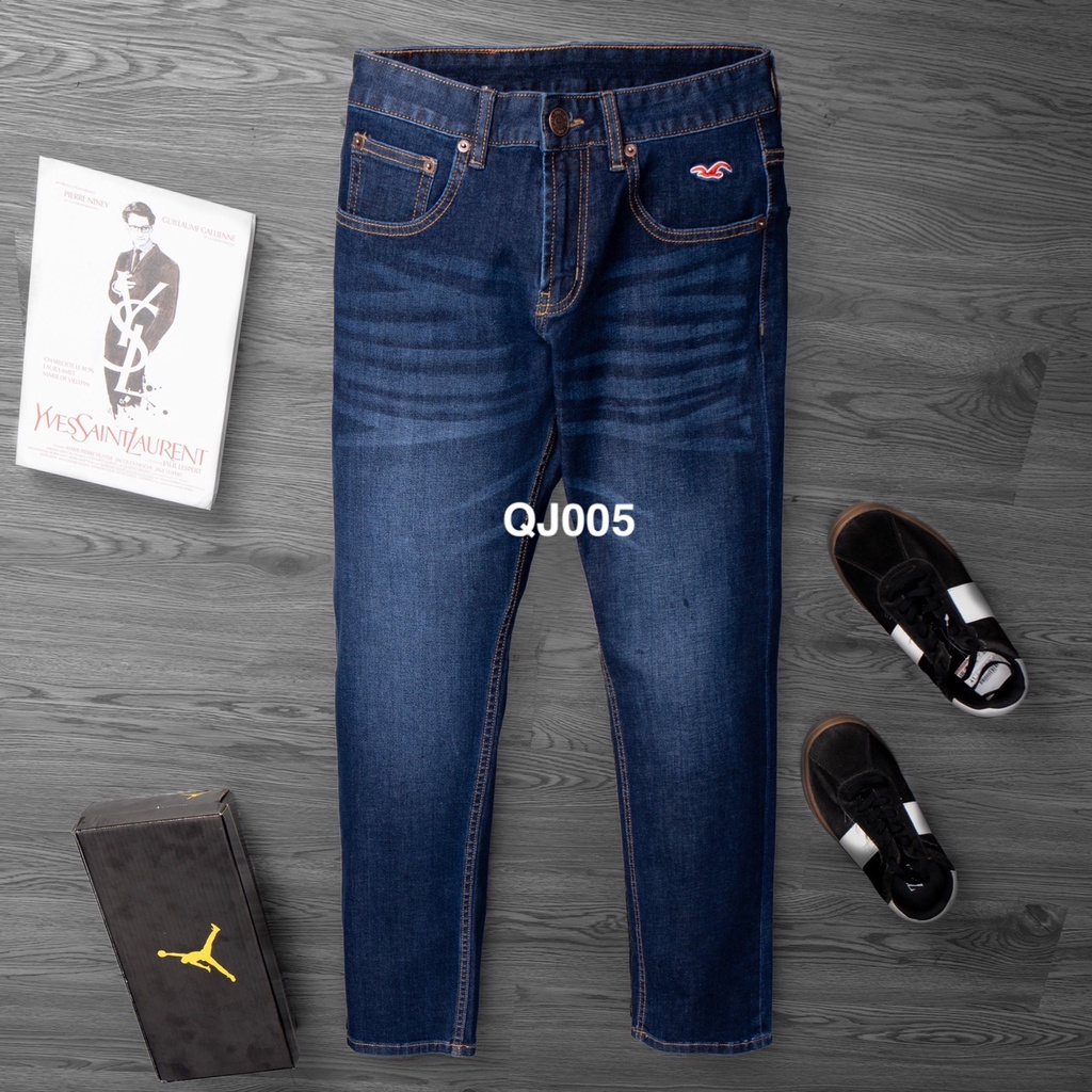 Quần jean nam Hollister hàng xuất dư ống đứng, chất co giãn thoải mái form hãng đổi size thoải mái