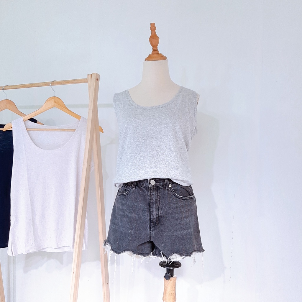 Áo ba lỗ nữ form rộng trơn áo 3 lỗ nữ trơn thun cotton 2 size | BigBuy360 - bigbuy360.vn