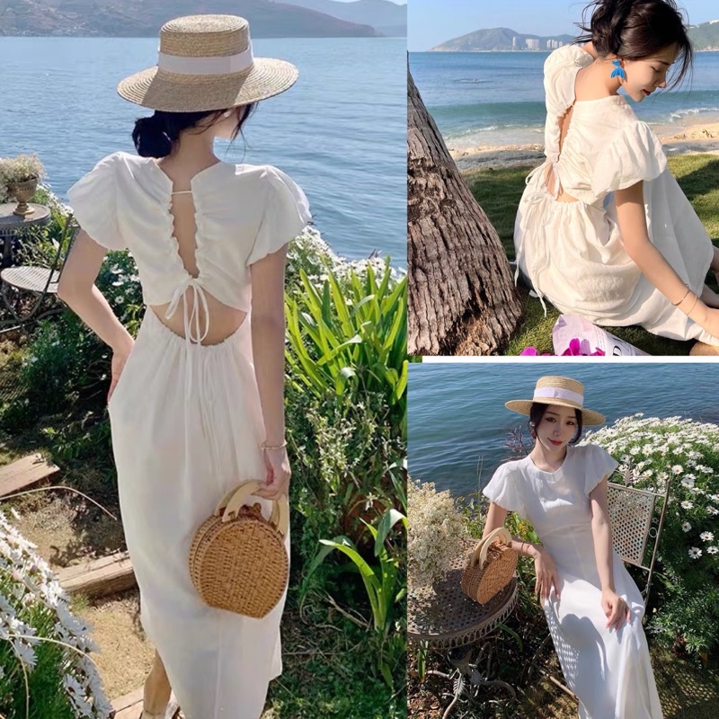 Váy maxi dài đi biển, cách điệu lưng, có lớp lót, hàng Quảng Châu tuyển chọn, có size HÀNG SẴN
