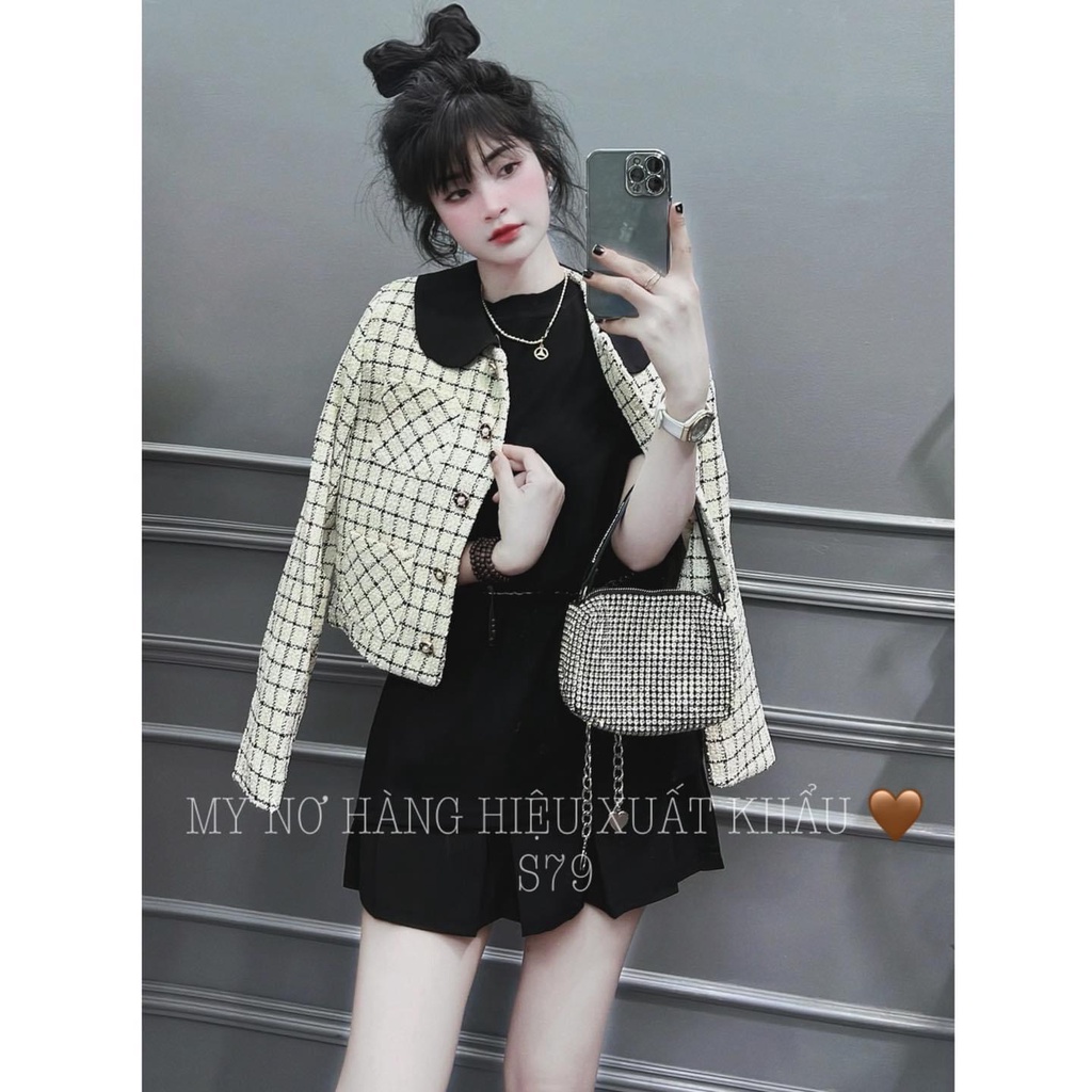 Áo dạ bánh bèo trắng sữa túi trước áo dạ nữ thu đông BN266
