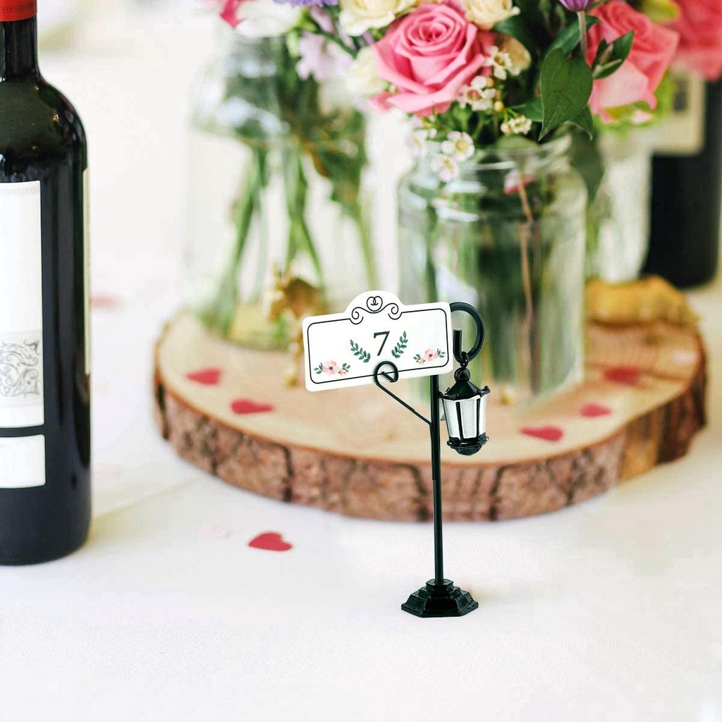 YIYU Giá Đỡ Thẻ Số Để Bàn Có Đèn Đường Trang Trí Tiệc Tùng
