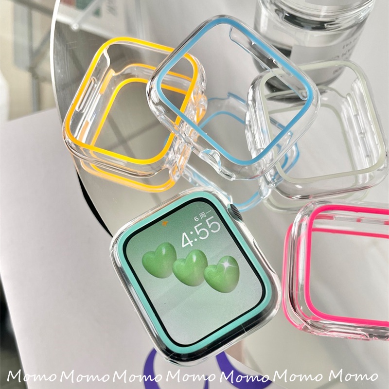 Ốp Bảo Vệ Bằng PC Cứng Trong Suốt Cho Apple Watch Series 7 6 5 4 3 2 Se 44mm 40mm 45mm 41mm 38mm 42mm