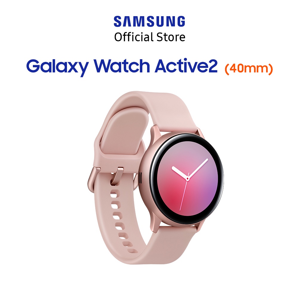 Đồng Hồ Samsung Galaxy Watch Active 2 (40mm) Viền Nhôm Dây Silicone Hồng