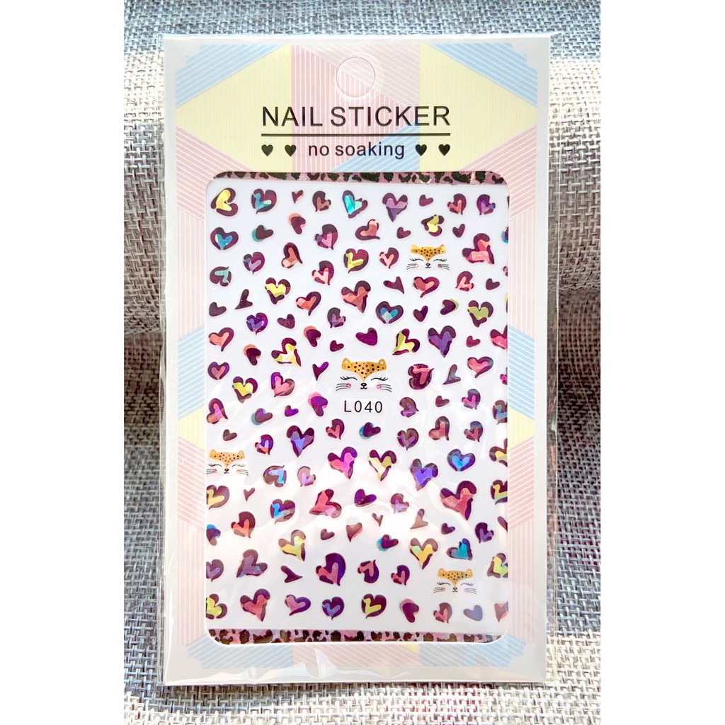 Hình dán móng tay - Sticker dán móngTim L040