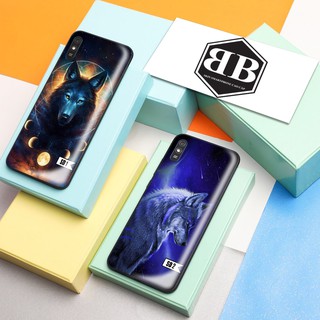 Ốp lưng kính cường lực cao cấp hình sói đêm cho Xiaomi Redmi 9A