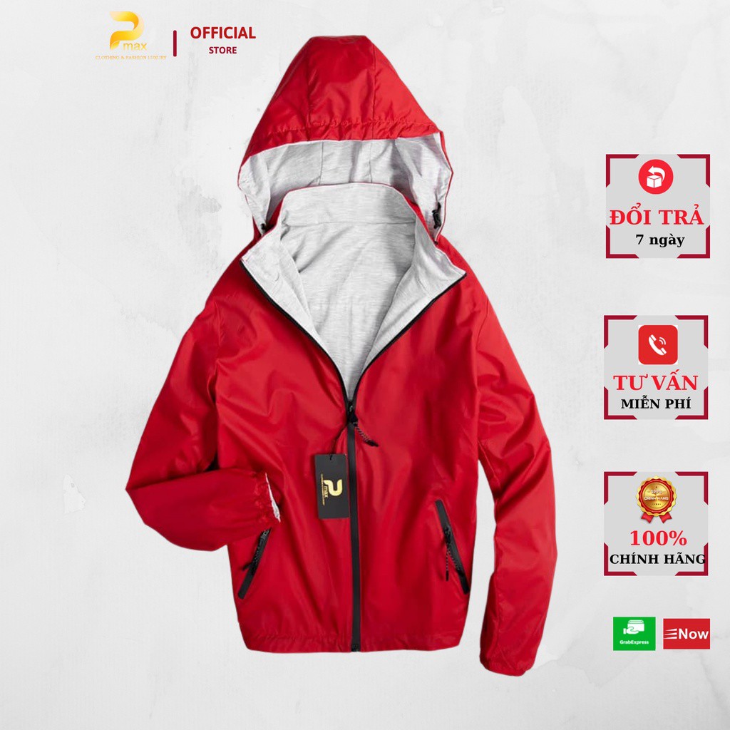 [FULL BOX] Áo Gió Lót Cotton Vải Vân Gạo Cao cấp Pmax Nam Nữ, Mũ Tháo Rời, Chống Nước, Chống Gió, Ph