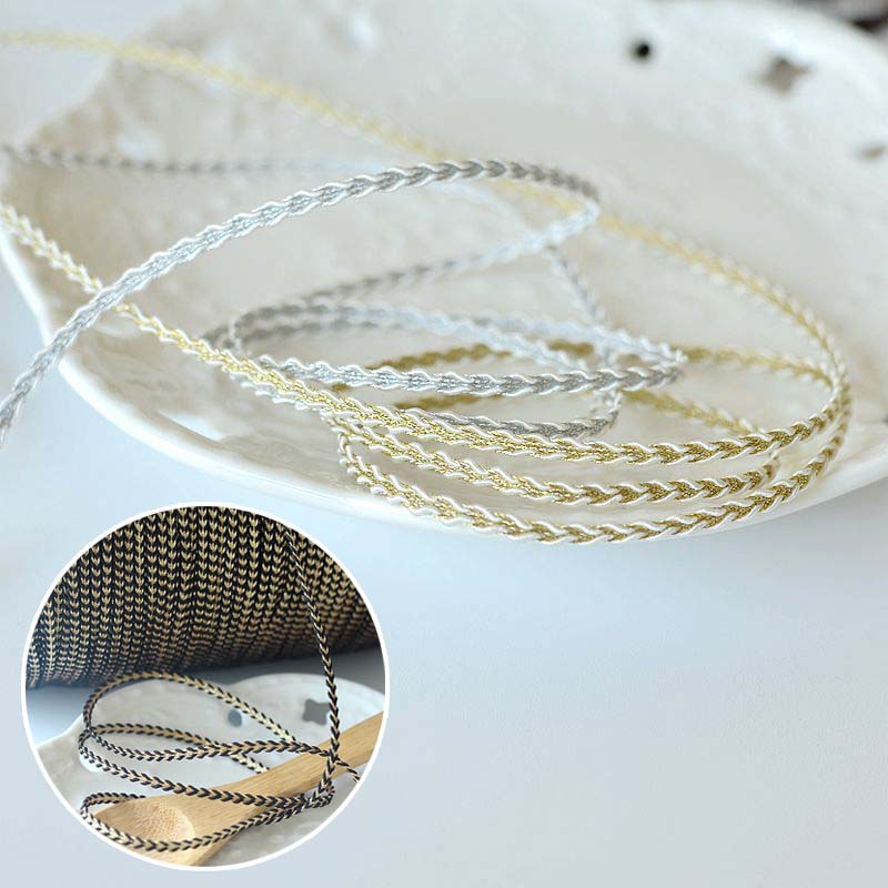 Cuộn dây ruy băng polyester màu vàng/bạc dùng trang trí tiệc cưới DIY