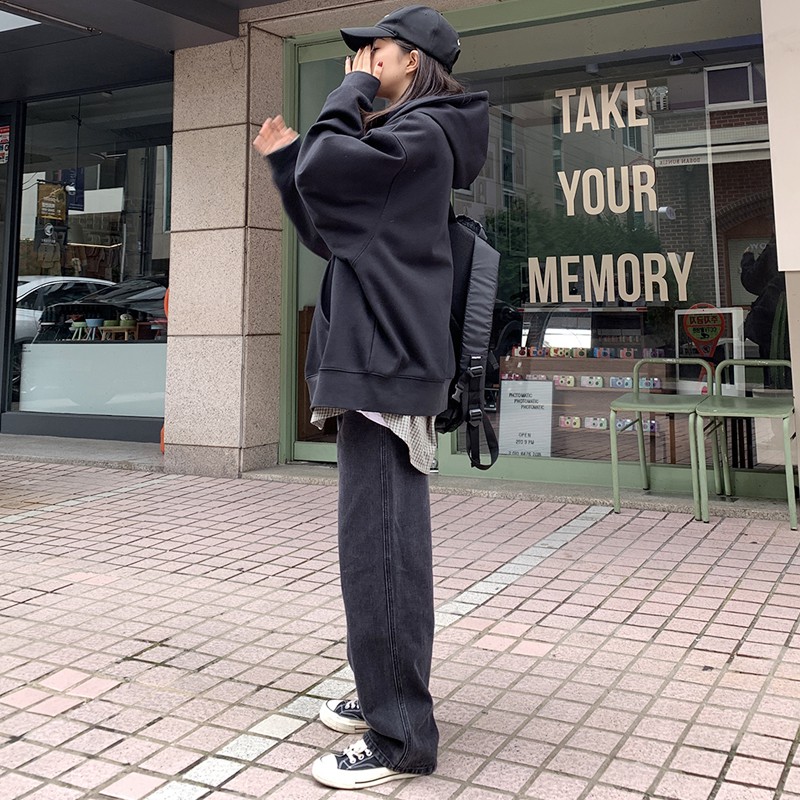 Áo khoác mũ trùm giả hai lớp dáng rộng dài tay phối khóa kéo có túi lớn thời trang Hàn Quốc cho nam M-5XL | BigBuy360 - bigbuy360.vn