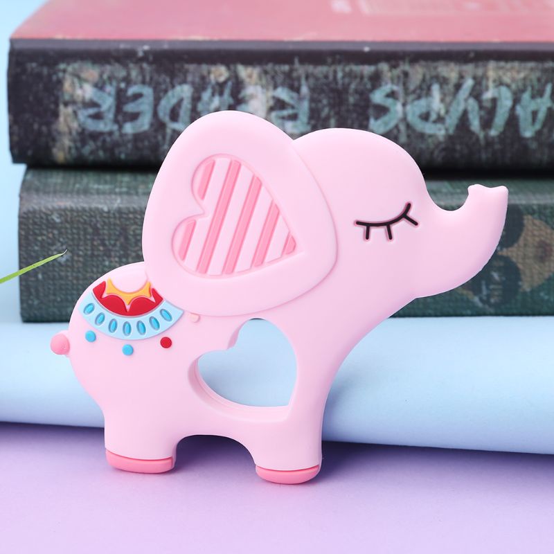 Đồ Chơi Ngậm Nướu Hình Chú Voi Hoạt Hình Bằng Silicone Dành Cho Trẻ Em