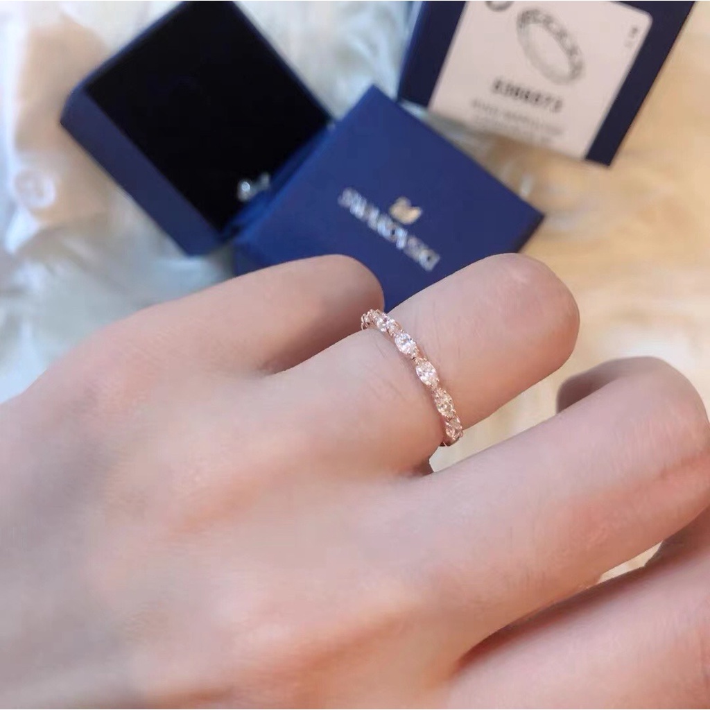 Nhẫn Đính Đá Swarovski VITTORE Màu Vàng Hồng Sang Trọng Cho Nữ