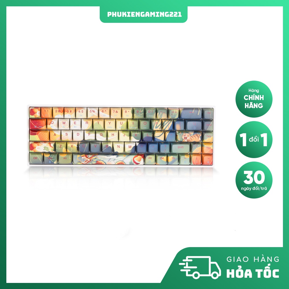 Bàn Phím Cơ Máy Tính Không Dây - Newmen GM680 - Jungle Dual Mode (Bluetooth 5.0 | Type C | LED RGB) - Hàng Chính Hãng
