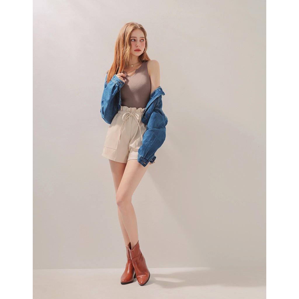 Áo len gân không tay cổ V nhỏ nữ Air Space 2030121051 | BigBuy360 - bigbuy360.vn