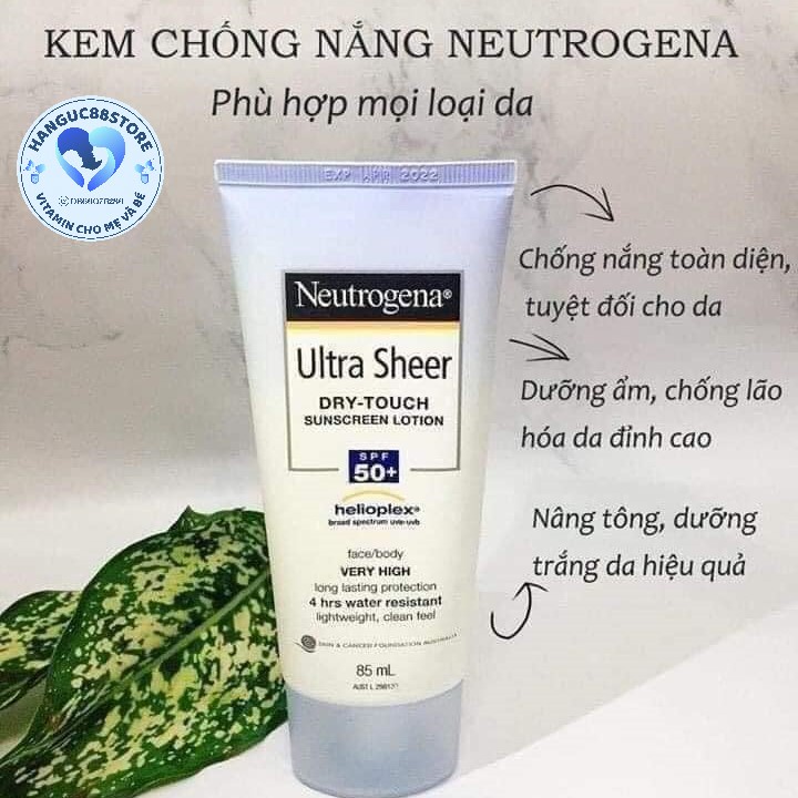 Kem Chống Nắng Neutrogena Ultra Sheer Dry-Touch SPF 50+ 85ml Của Úc
