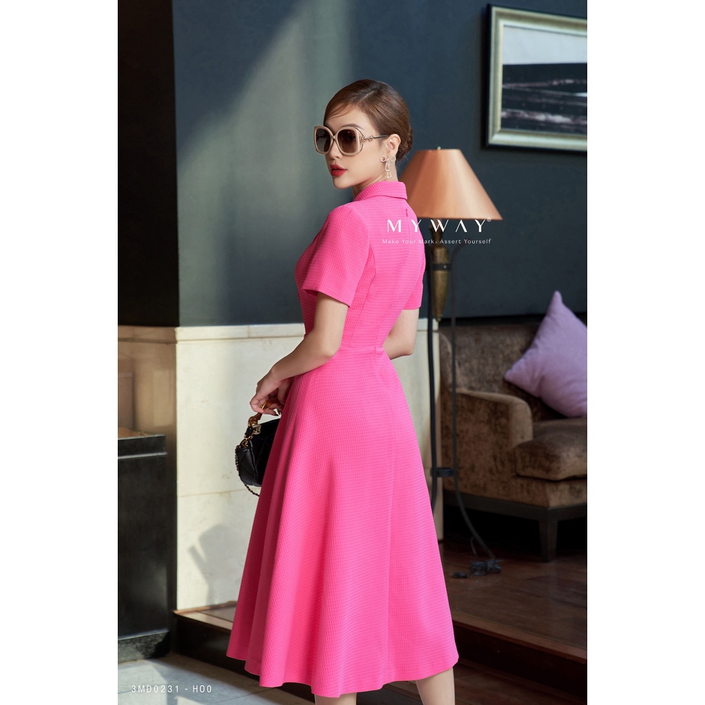 Đầm Nữ Công Sở MY WAY Cổ Vest Dáng Xòe Sang Trọng 3MD0231