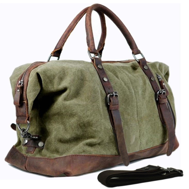 Túi Xách Vải Canvas Phối Da Phong Cách Vintage Dành Cho Nam M310