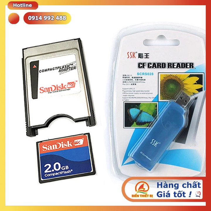 Thẻ nhớ Sandisk CompactFlash 2GB - CF memory card dùng cho máy CNC máy ảnh kỹ thuất số