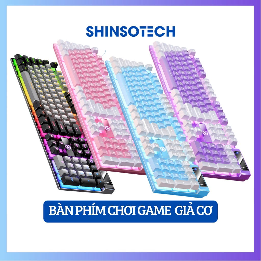 Bàn phím chơi game giả cơ YINDIAO K500 Led RGB xuyên phím ngoại hình nhiều màu sắc siêu đẹp chuyên gaming
