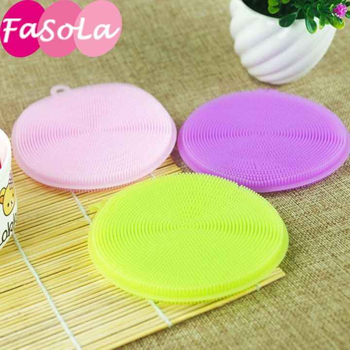 Miếng rửa chén silicon có gai tạo bọt, miếng rửa bát cao cấp đánh sạch các vết bẩn FASOLA