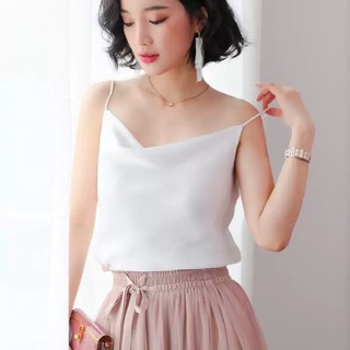 [Quà tặng là dây chun buộc tóc nữ] Áo lụa 2 dây cổ đổ Lucy Outfit thiết kế